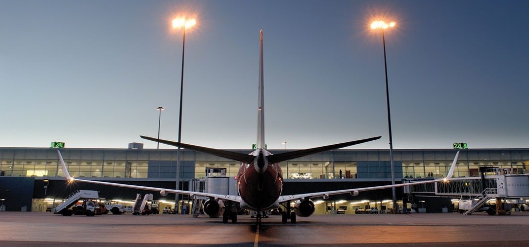 Adelaide airport back of plane