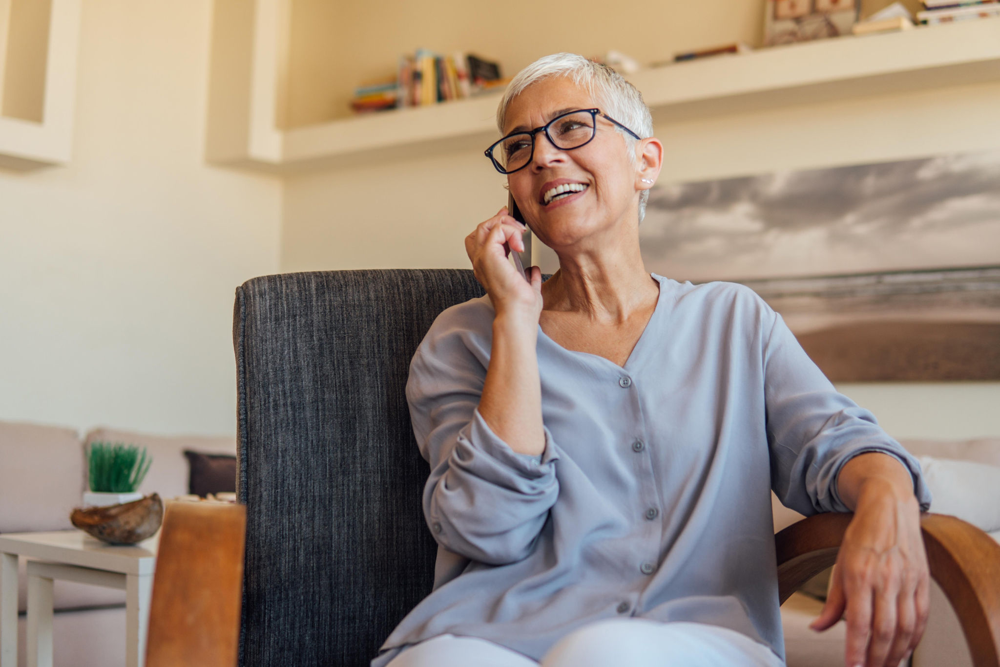 Mature woman talking on the phone