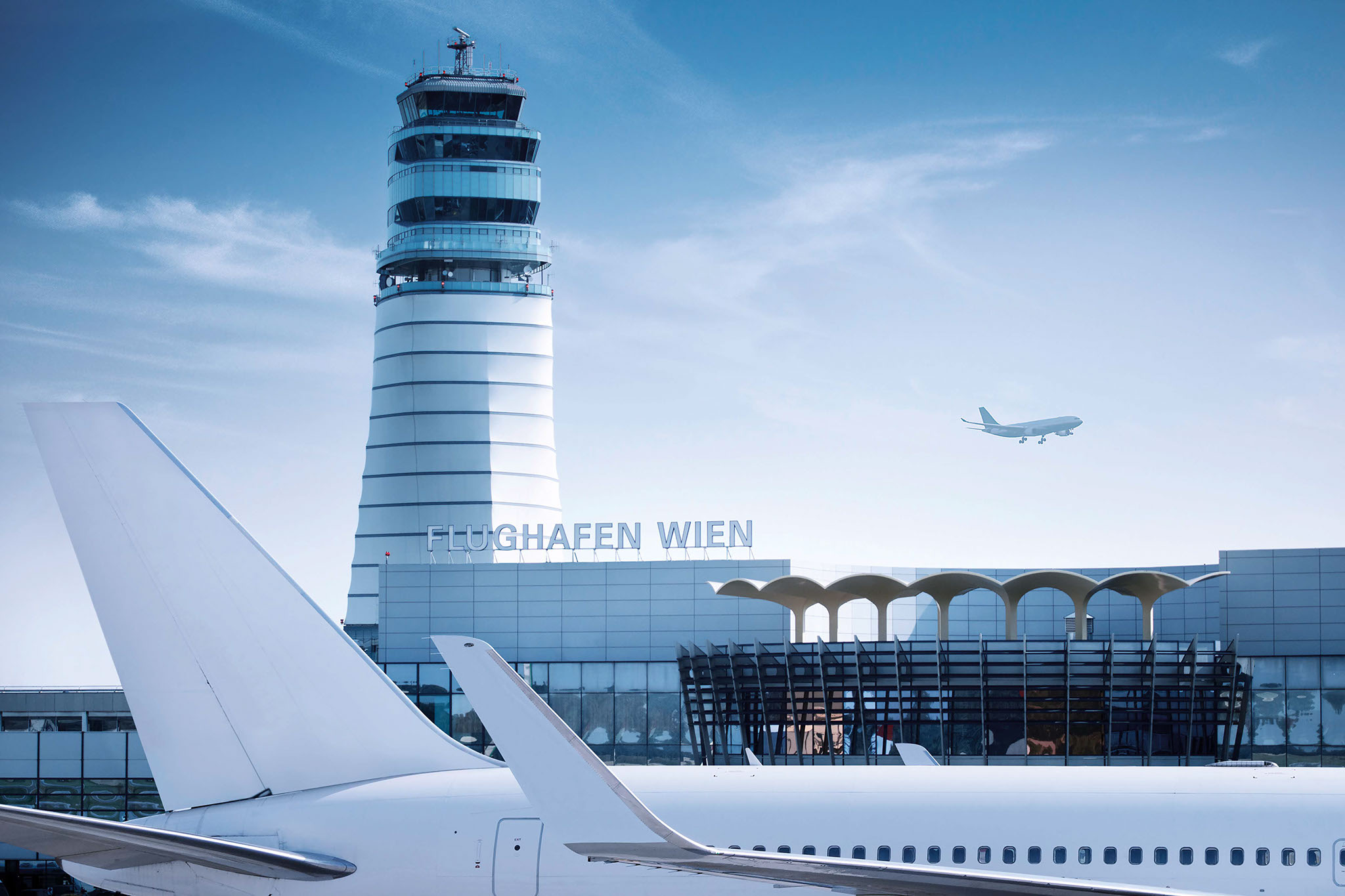 Plane view of Vienna International Airport