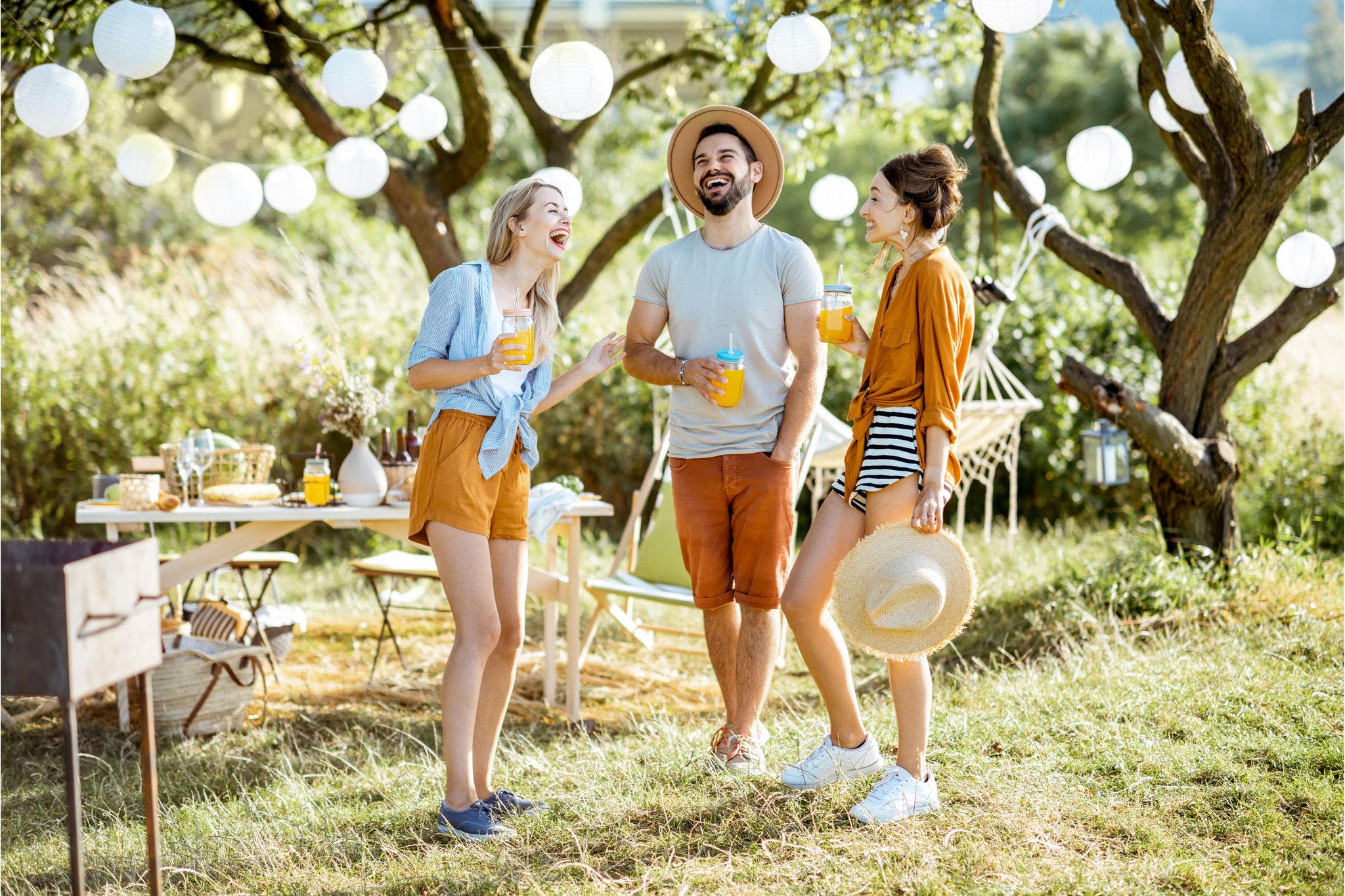 Friends having fun at an outdoor party
