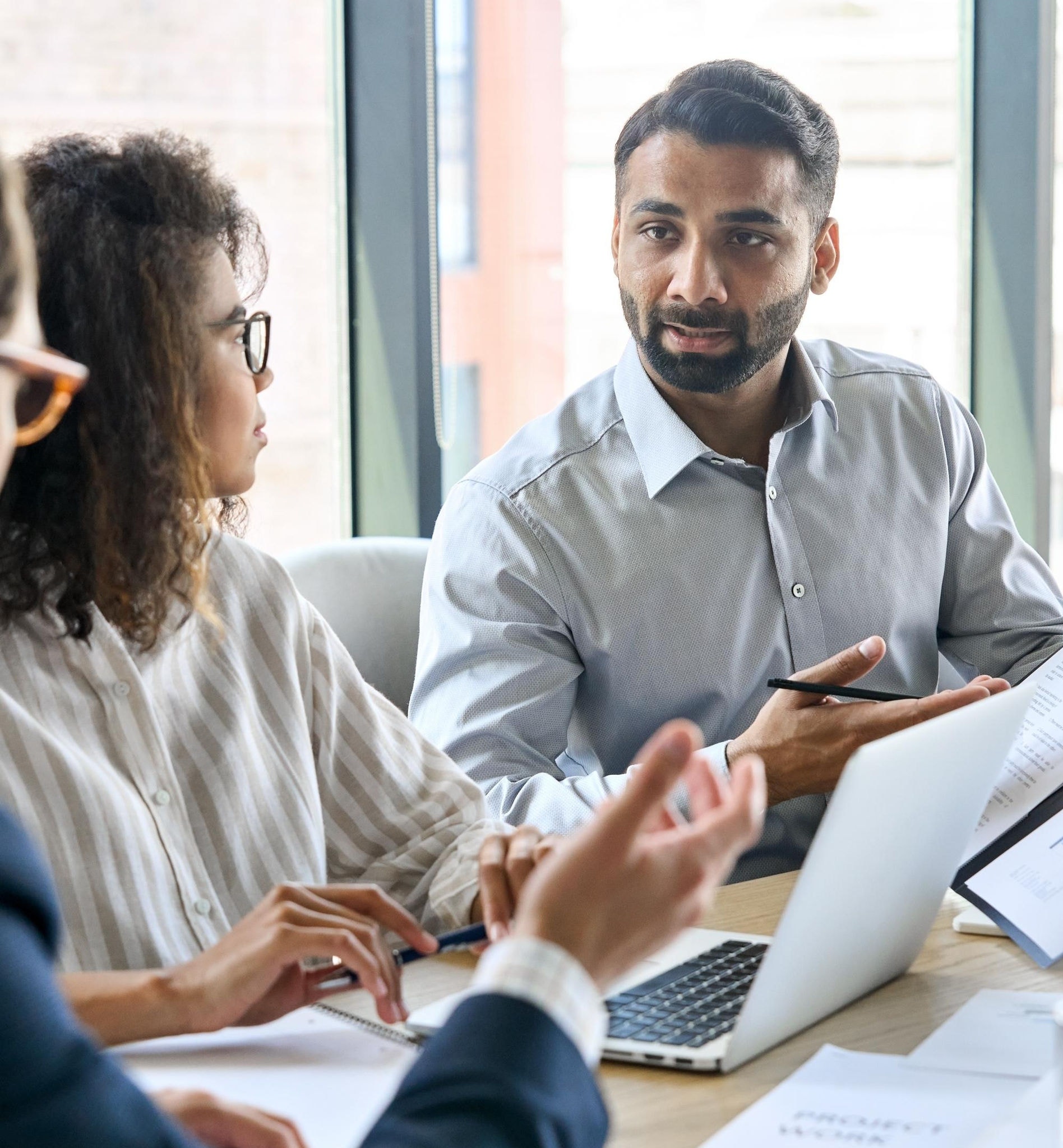 Business team in executive board meeting