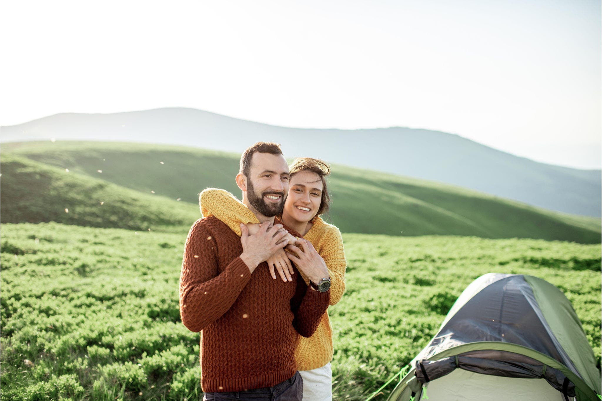 Couple camping 